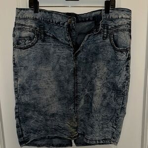 Ashley Stewart Indigo Washed Denim Skirt